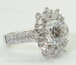The ultimate floral halo. with a total of 5.30 carats of diamonds