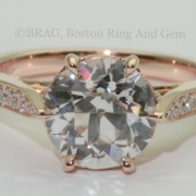 Old cut diamond set in a 14k rose gold vintage inspired ring.