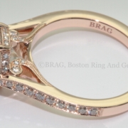 Old cut diamond set in a 14k rose gold vintage inspired ring.