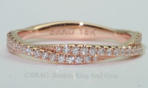 18k rose gold and diamond eternity wedding ring