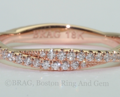 18k rose gold and diamond eternity wedding ring