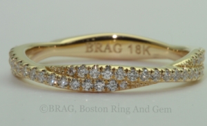 18k yellow gold and diamond eternity wedding ring