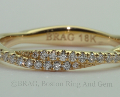 18k yellow gold and diamond eternity wedding ring