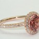 Peach sapphire in rose gold None cathedral Halo