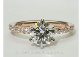 Rose gold and platinum diamond engagement ring band