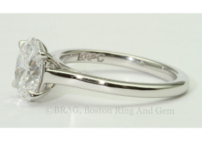 oval diamond platinum cathedral solitaire engagement ring