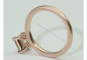 Asscher cut diamond in rose gold solitaire engagement ring