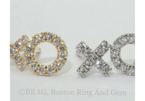 X O diamond stud earrings