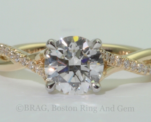 Yellow Gold Diamond Twist Solitaire