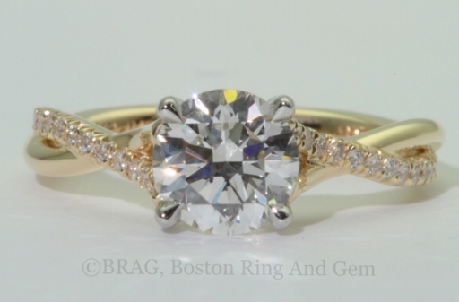 Yellow Gold Diamond Twist Solitaire