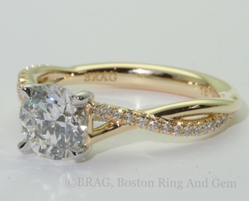 Yellow Gold Diamond Twist Solitaire