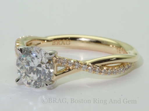 Yellow Gold Diamond Twist Solitaire