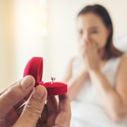 Young Man Bringing Ring Box For His Girlfriend At His Home